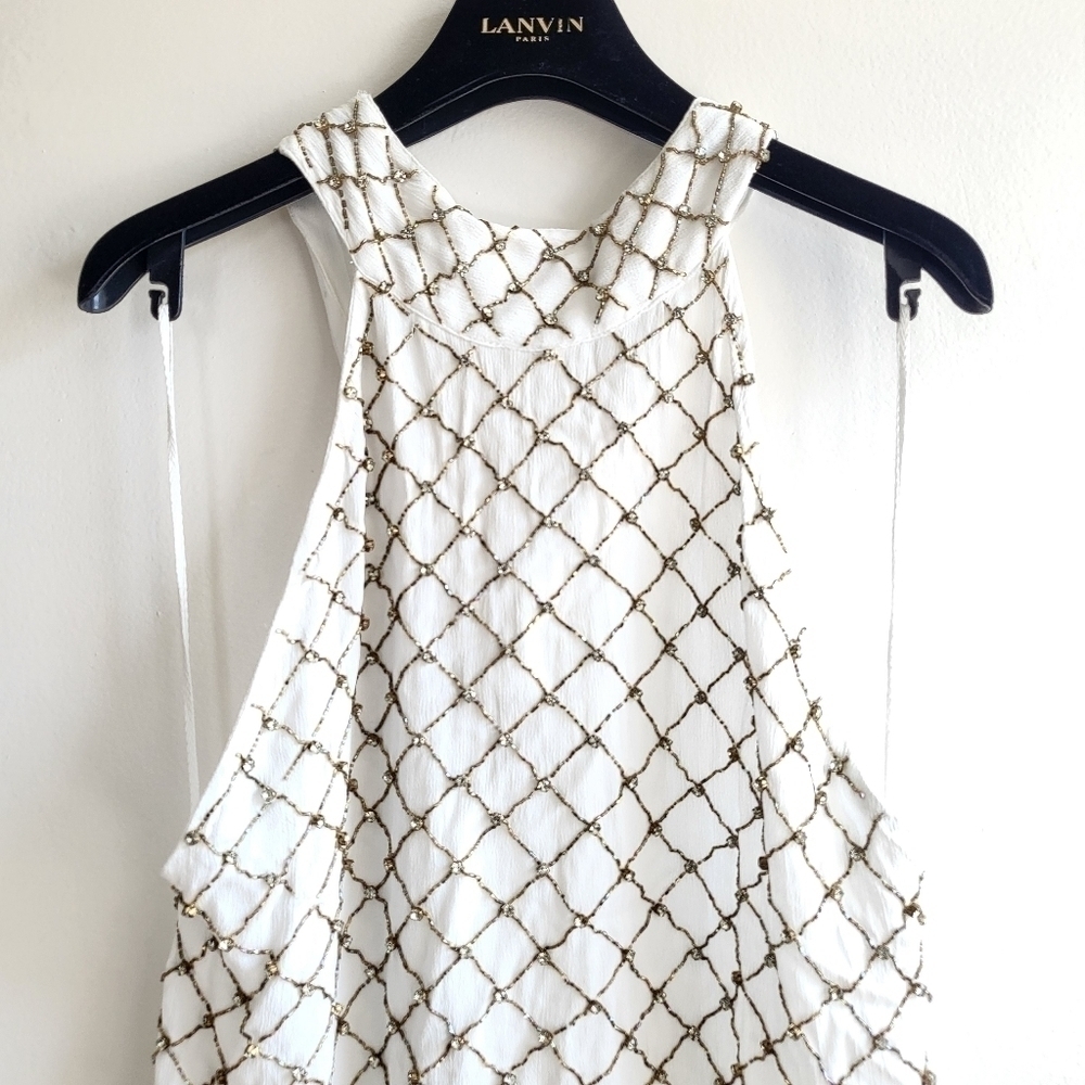 Free People Bling Bling Cha Ching Ivory Bodysuit/Top New Size Large - Picture 10 of 17